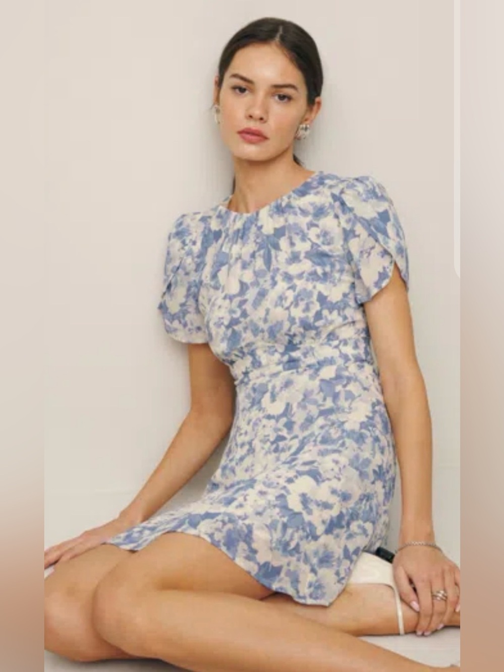 Reformation Lula Dress in Larkspur Floral Print – Size 0